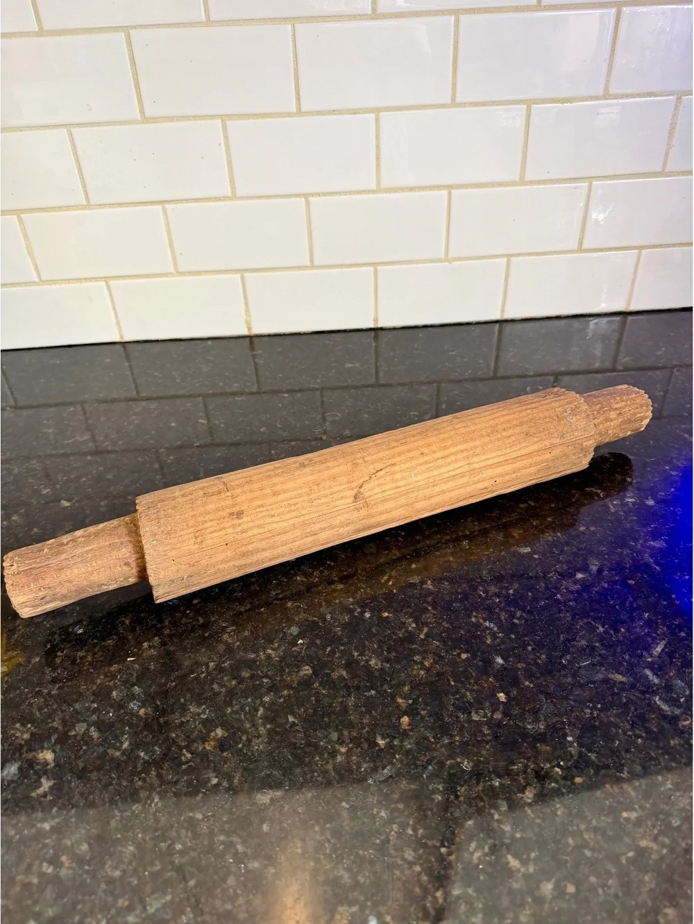Antique Primitive Wooden Rolling Pin Rustic Farmhouse Treen c. 1880-1920